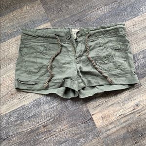 FOREVER 21 | Army Green Linen Shorts